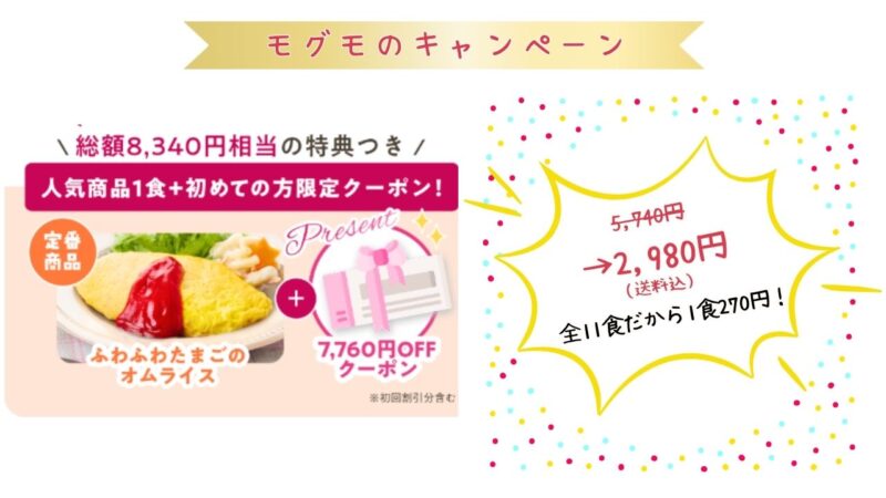 モグモ初回限定セットのキャンペーン情報