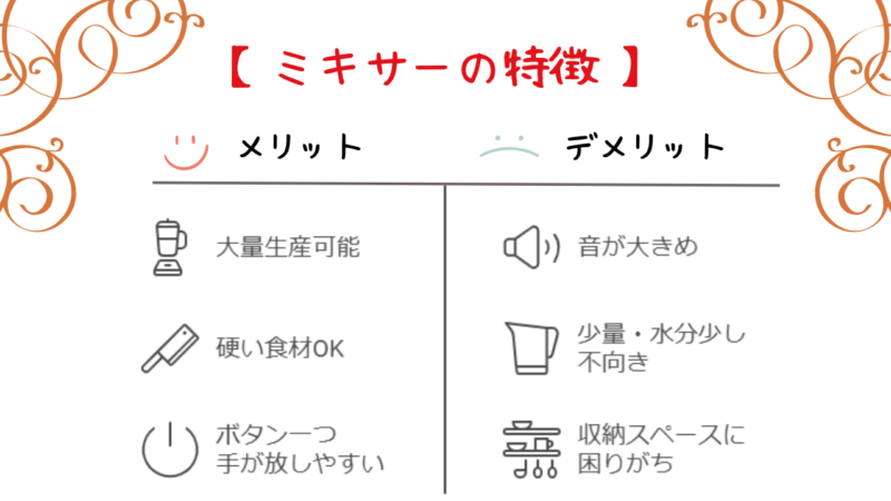 離乳食におけるミキサーのメリット・デメリット