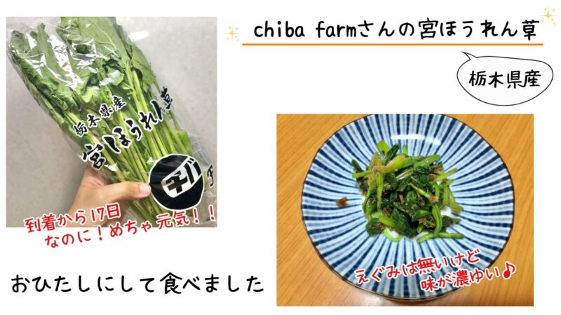 「食べチョク ドットミィ」のほうれん草をレビュー