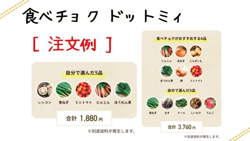 食べチョク ドットミィの注文例